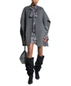 Michael Kors Double Face Wool Blend Cape In Gray