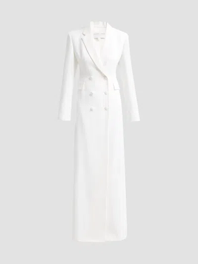 Michael Kors Women's Double-breasted Tuxedo Gown In Optic White