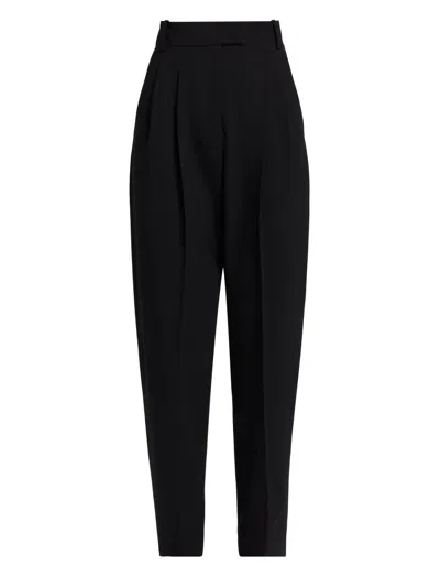 Michael Kors Women's Dru Stretch Virgin Wool Tapered Trousers In Black