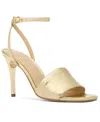 Michael Kors Elyse Crackled Metallic Leather Sandal In Brown