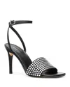Michael Kors Elyse Studded Leather Sandal In Black