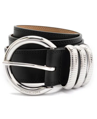 Michael Kors Women's Embellished Non-reversible Buckle Belt In Black
