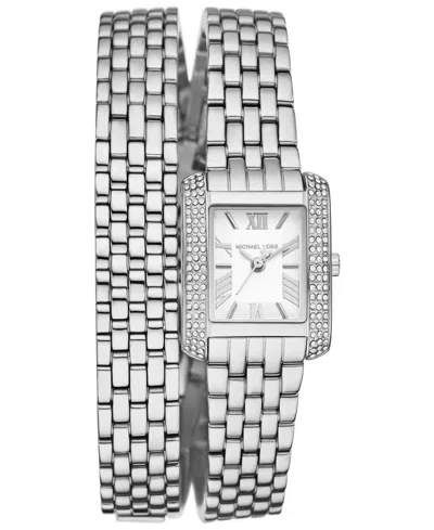 Michael Kors Women's Emery Three-hand Stainless Steel Watch 22mm In Silver-tone