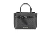 Michael Kors Women's Emilia Small Signature Pvc Satchel Crossbody Handbag Purse In Black