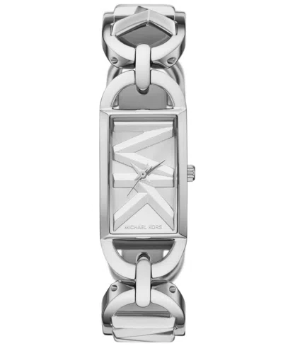MICHAEL KORS WOMEN'S EMPIRE QUARTZ THREE-HAND SILVER-TONE STAINLESS STEEL WATCH 20X30MM