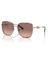 Michael Kors Women's Empire Square 2 Sunglasses, Mk1129j In Rose Gold,pink Tortoise