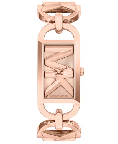 Michael Kors Women's Empire Three-hand Rose Gold-tone Stainless Steel Watch, 20mm