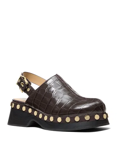 Michael Kors Women's Esra Studded Clogs In Brown