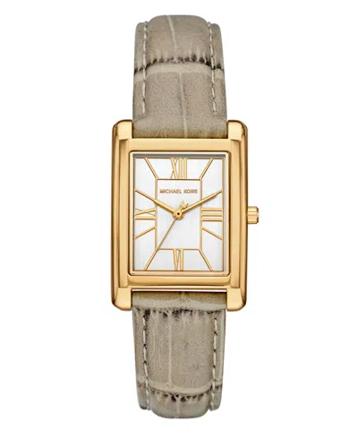 Michael Kors Women's Essex Three-hand Nude Leather Watch, 26x36mm In Brown