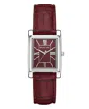 Michael Kors Women's Essex Three-hand Red Leather Watch, 26x36mm In Red