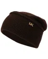 Michael Kors Women's Exposed Seam Cuff Beanie In Brown