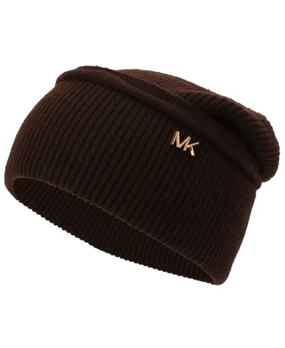 Michael Kors Women's Exposed Seam Cuff Beanie In Brown