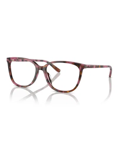 Michael Kors Women's Eyeglasses, Mk4067u In Plum Graphic Tortoise