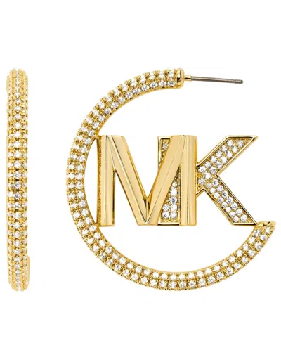 Michael Kors Mkj7786710 Woman Earrings Gold Size - Brass, Crystal