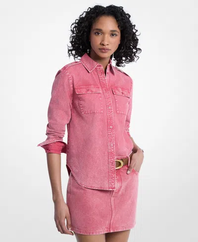 Michael Kors Women's Fitted Army Shirt In Pink