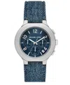 Michael Kors Women's Gramercy Chronograph Blue Denim Watch, 40mm In Blue
