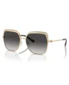 Michael Kors Womens Gold Mk1141 Greenpoint Square-frame Metal Sunglasses In Light Gold