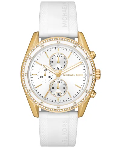 Michael Kors Women's Hadyn Chronograph White Silicone Watch 42mm