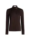 Michael Kors Women's Hansen Charmeuse Shirt In Brown