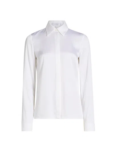 Michael Kors Women's Hansen Charmeuse Shirt In White
