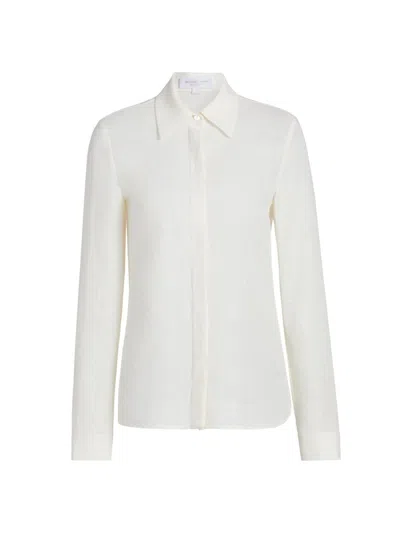 Michael Kors Women's Hansen Linen Button-front Shirt In White