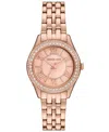 Michael Kors Women's Harlowe Three-hand Rose Gold-tone Stainless Steel Watch 33mm In Rose Gold-tone