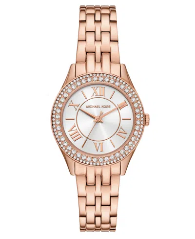Michael Kors Women's Harlowe Three-hand Rose Gold-tone Stainless Steel Watch 33mm