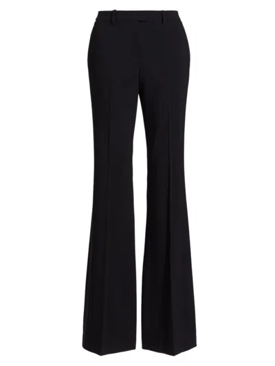 Michael Kors Haylee Stretch Pebble Crepe Flared Trousers In Black