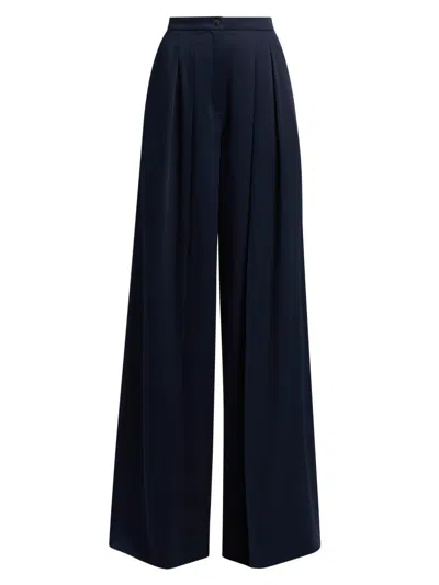 Michael Kors Women's High-rise Palazzo Trousers In Blue