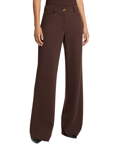 Michael Kors Women's High-waisted Bootcut Pants In Brown