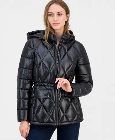 Michael Kors Women's Hooded Anorak Packable Puffer Coat, Macy's Exclusive In Black