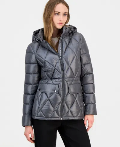 Michael Kors Women's Hooded Anorak Packable Puffer Coat, Macy's Exclusive In Malachite Grey