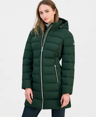 Michael Kors Women's Hooded Packable Puffer Coat, Macy's Exclusive In Green