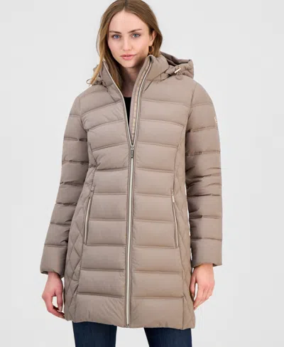 Michael Kors Women's Hooded Packable Puffer Coat, Macy's Exclusive In Neutral