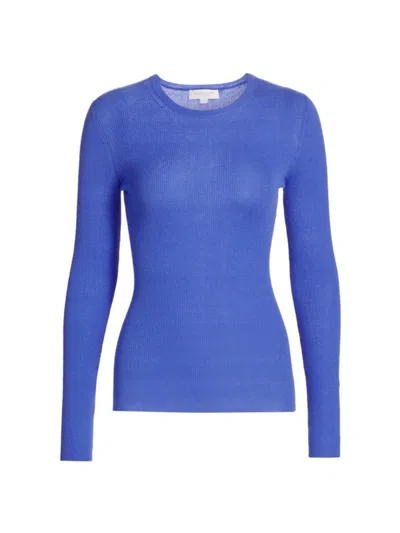 Michael Kors Women's Hutton Ribbed Cashmere Sweater In Azure