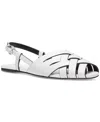 Michael Kors Irene Sling Flat In Optic White