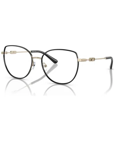 Michael Kors Women's Irregular Eyeglasses, Mk3066j 53 In Light Gold-tone,black