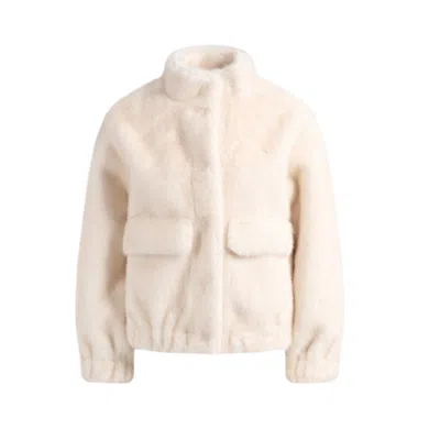MICHAEL KORS WOMEN'S JACKETS MICHAEL KORS - SHORT FX FUR JACKET - IVORY