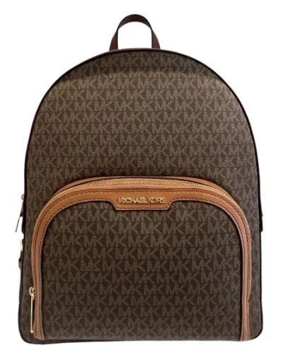 Michael Kors Women's Jaycee Zip Pocket Mk Signature Pvc Backpack In Brown
