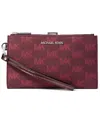 Michael Kors Women's Jet Set Double Zip Wristlet In Burgundy