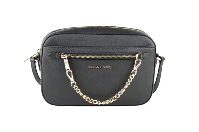 Michael Kors Women's Jet Set Item East West Zip Chain Crossbody Bag In Black/gold