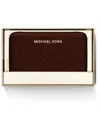 Michael Kors Women's Jet Set Small Zip Around Card Case In Brown