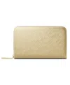 Michael Kors Jet Set Zip Around Card Case In Gold