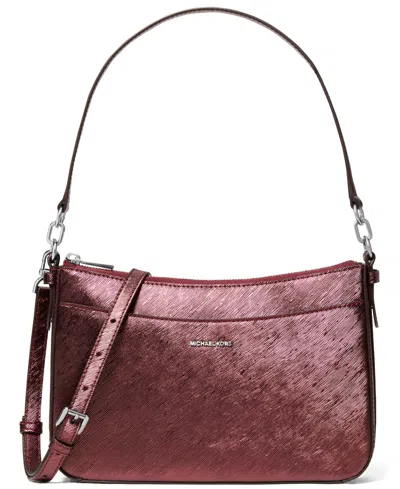 Michael Kors Women's Jet Set Top Zip Pouchette Crossbody Bag In Burgundy
