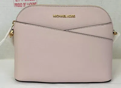 Michael Kors Women's Jet Set Travel Dome Leather Crossbody Bag In Powder Blush Pink