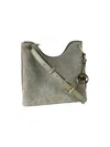 Michael Kors Women's Joan Perforated Suede Leather Slouchy Messenger Handbag Large In Army Green In Green