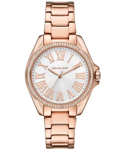 Michael Kors Women's Kacie Three-hand Rose Gold-tone Stainless Steel Watch 39mm