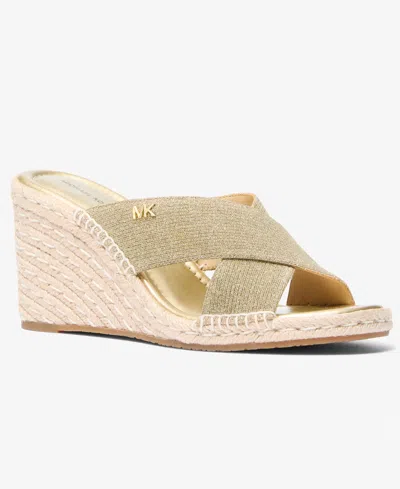 Michael Kors Women's Kenzie Slip-on Wedge Sandals In Gold