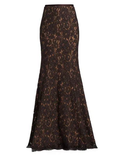 Michael Kors Women's Lace Fishtail Maxi Skirt In Brown