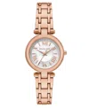 Michael Kors Women's Laney Three-hand Rose Gold-tone Stainless Steel Watch, 30mm In Rose Gold-tone